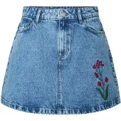 Pieces Pcpalma Mw A-linjeformet Denim Miniskjørt