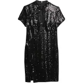 Superdry Mandarin Sequin Kort Ermet Kort Kjole