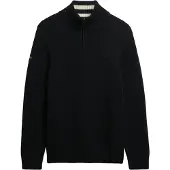 Superdry for man. M6110706A Half-zip Cotton sweater black (XL), Casual, Long sleeve