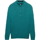 Superdry for woman. W6110741A Teal Slouchy half zip sweater (XL), Casual, Cotton, Turquoise