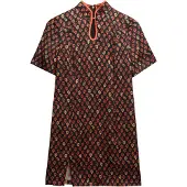 Superdry Mandarin Jacquard Kort Ermet Kort Kjole