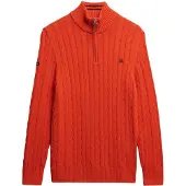 Superdry Cotton Classic Cable Genser Med Halv Glidelås