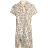 Superdry Mandarin Sequin Kort Ermet Kort Kjole