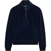 Superdry for woman. W2012370A Velour Half navy blue half-zip hoodie (L), Casual, Cotton