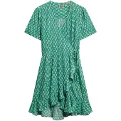 Superdry Printed Mini Wrap Kort Ermet Kort Kjole