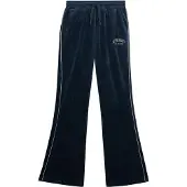 Superdry for woman. W7011274A Country Club Velour Straight Pants navy (XL), Casual, Polyester