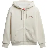 Superdry for woman. W2012323A Borg Lined off-white hooded zip-up jumper (M), Casual, Cotton