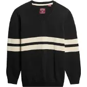 Superdry Oversized Striped V Neck Genser