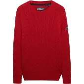 Superdry for woman. W6110610A Red Slouchy Cable-Knit Jumper (S), Casual, Fabric