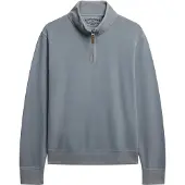 Superdry for man. M2014346A Classic Essential Half zip-up hoodie in denim blue (L), Casual, Cotton