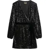 Superdry Sequin Velvet Langarmet Kort Kjole