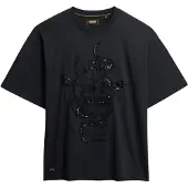 Superdry for woman. W1011764A Tattoo T-shirt black (M), Casual, Cotton, 3/4 Sleeve