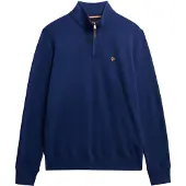 Superdry for man. M2014381A Navy blue preppy half-zip sweatshirt (M), Casual, Cotton