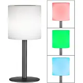 FH Lighting LED-solcellebordlampe Lesina, sandsvart/hvit