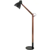 FABAS LUCE Gulvlampe Sveva av tre, svart/valnøtt
