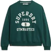 Superdry for woman. W2012207A Athletic Essentials printed oversized sweatshirt green (S), Casual, Cotton