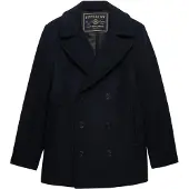 Superdry for man. M5012382A Merchant Wool Blend Coat in navy blue (L), Casual, Classic