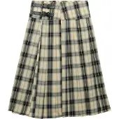 Superdry Check Pleated Midi Skjørt