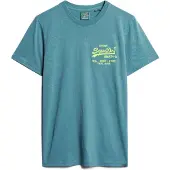 Superdry for man. M1011922A Fluor T-shirt with blue Vintage logo (XXL), Casual, Cotton, Short sleeve