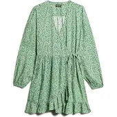 Superdry Printed Wrap Langarmet Kort Kjole
