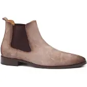 Suitable Chelsea Boot i Semsket Skinn, Beige Taupe Størrelse