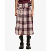 Superdry Check Pleated Midiskjørt