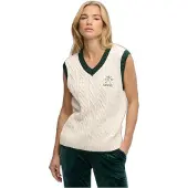 Superdry for woman. W6110731A Off-white Heritage waistcoat (S), Casual, Cotton, Sleeveless / Straps