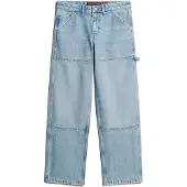 Superdry for woman. W7011067A Carpenter mid-rise blue jeans (28/32), Casual, Cotton, Denim