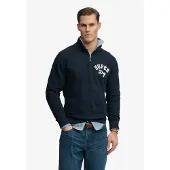 Superdry for man. M2014478A Blue Vintage Athletic Half Zip Sweatshirt (L), Casual, Cotton, Navy