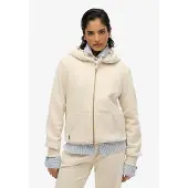 Superdry for woman. W2012422A Beige Essential Logo hooded zip-up jumper (S), Casual, Cotton