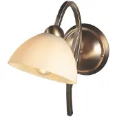 Steinhauer Vegglampe Anthea, bronse, krem, metall, glass, E27