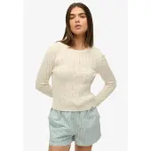Superdry for woman. W6110685A Essentials Slim beige jumper (XS), Casual, Acrylic