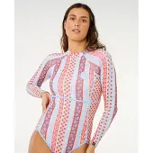 Rip Curl Coastal Instincts Upf Langermet Shorty-våtdrakt Med Glidelås Bak For Dame