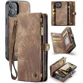 CASEME iPhone 16 Plus 008 2-i-1 Multifunksjonell Lommebok-deksel - Brun