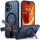 Torras Pstand Spin-etui for iPhone 16 (svart)