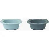 Liewood Skål m. Sugekopp - 2-pack - Silikon - Peony - Sea Blue/H - - OneSize - Skål