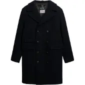 Superdry for man. M5012384A Merchant Wool Blend Long Coat in navy blue (XL), Casual, Classic