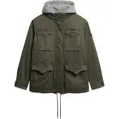 Superdry for woman. W5011935A Hood Borg Military green jumper (XS), Casual, Cotton