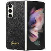 GUESS Glitter Script-etui for Samsung Galaxy Z Fold 5 - svart