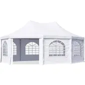 TOOLPORT 5x6,8 m pagodetelt, PVC-presenning, hvit