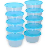 24hShop Matbokser 10-pk 650 ml / matboks / oppbevaringsbokser for fryser og mikrobølgeovn