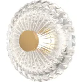 Maytoni LED-vegglampe Amulet, rund, Ø 18 cm, klar / gull