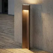 LUCANDE LED-gatelampe Kaholo, brun, 90 cm, IP44