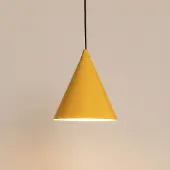 Aldex Hengelampe, sennepsgul, metall, Ø 24 cm, kjegleformet, E27