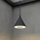 LINDBY utendørs LED-pendellampe Soran, Ø 15 cm, svart, IP44