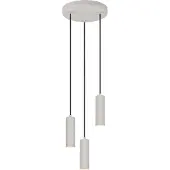 TRIO Hengelampe Soka, lysegrå, Ø 28 cm, metall, 3 lyskilder