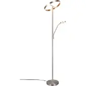 TRIO LED-gulvlampe Willis, nikkel, høyde 180 cm, metall CCT dimmer