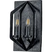QUOIZEL Vegglampe Vanguard, antikk svart, 2 lyskilder