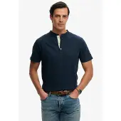 Superdry Classic Cotton Lin Grandad Kortarmet T-skjorte