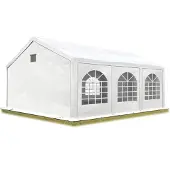 TOOLPORT 3x6 m partytelt, PE-presenning, hvit, med bunnramme